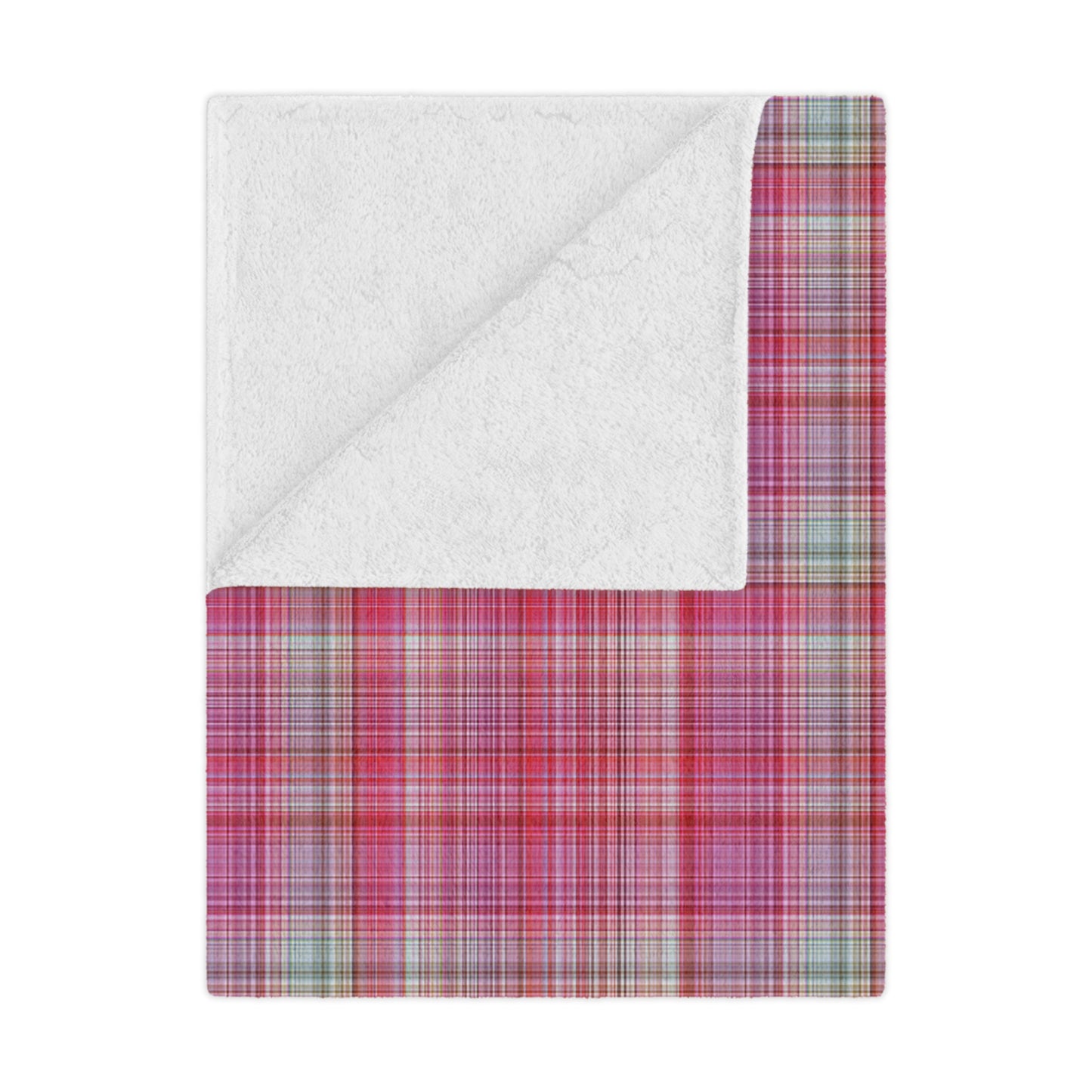 Pink Plaid Minky Blanket - Soft Cozy Throw for Home & Nursery