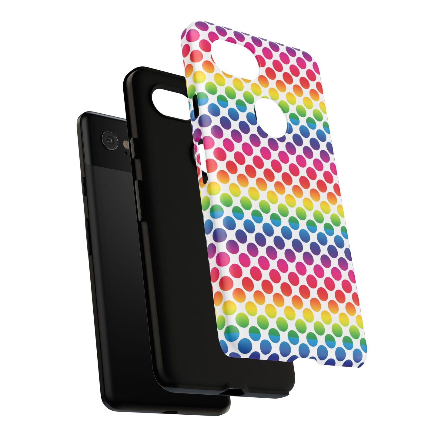 Rainbow Dot Phone Case, Colorful Phone Cover, Fun Phone Accessory, Gift for Friends, Trendy Mobile Case
