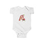 Cute Apple Design Infant Bodysuit Letter A