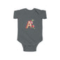 Cute Apple Design Infant Bodysuit Letter A