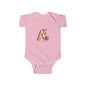Cute Apple Design Infant Bodysuit Letter A