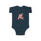 Cute Apple Design Infant Bodysuit Letter A