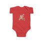 Cute Apple Design Infant Bodysuit Letter A