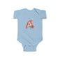 Cute Apple Design Infant Bodysuit Letter A