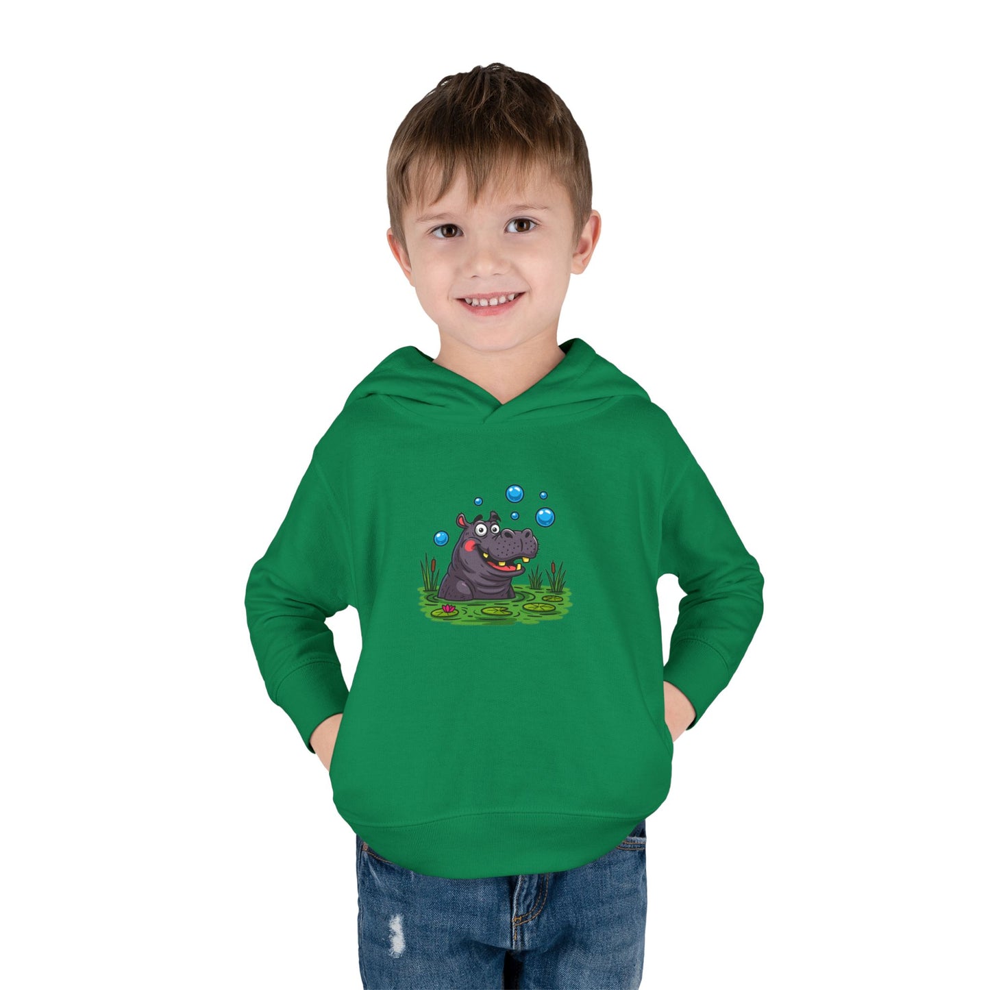 Adorable Hippo Fleece Hoodie, Toddler Hoodie, Kids Pullover, Animal Sweatshirt, Cute Baby Gift, Cozy Toddler Wear