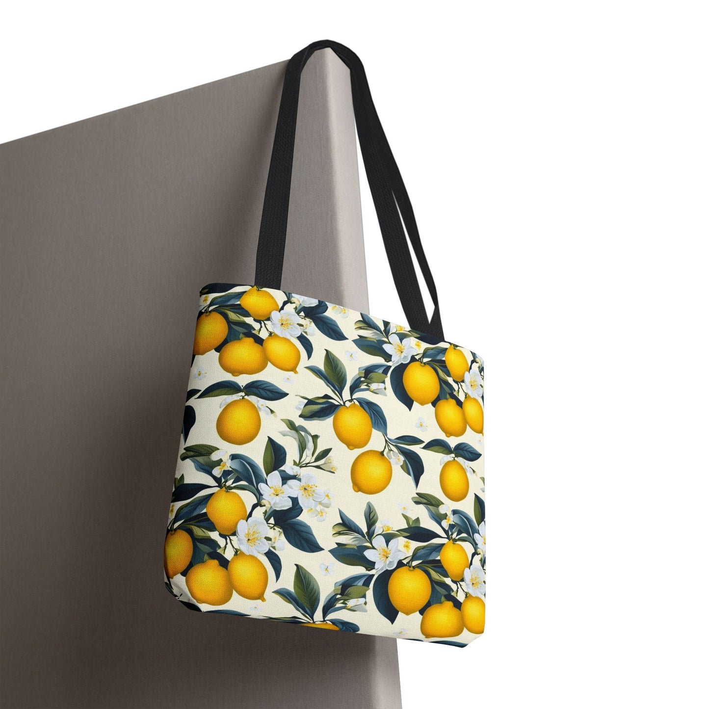 Lemon Blossom All-Over Print Tote Bag — Citrus Floral Market Bag