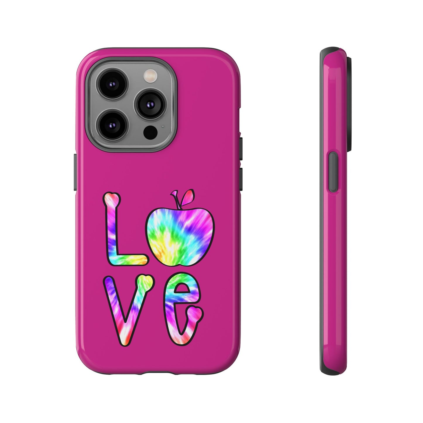 Colorful Love Phone Case, Tough Cases for iPhone, Cute Phone Accessory, Gift for Her, Summer Vibe Phone Cover