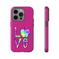 Colorful Love Phone Case, Tough Cases for iPhone, Cute Phone Accessory, Gift for Her, Summer Vibe Phone Cover