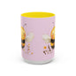 Cute Bee Accent Coffee Mug for Nature Lovers, Fun Bee Design, Gift for Friends, Bee Themed Kitchenware, Bee Lover's Mug