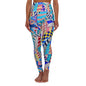 Colorful High Waisted Yoga Leggings, Stylish Fitness Pants