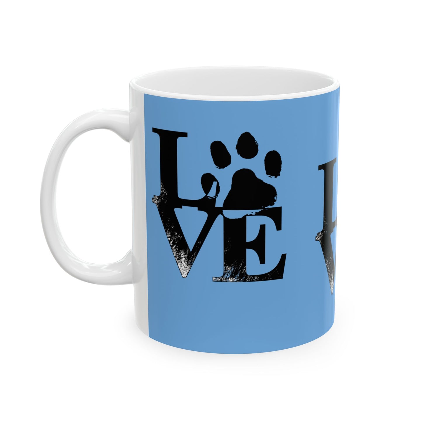 Paw Print Love Mug, Dog Lover Gift, Pet Owner Coffee Cup, Animal Rescue Mug, Cute Pet-Themed Drinkware