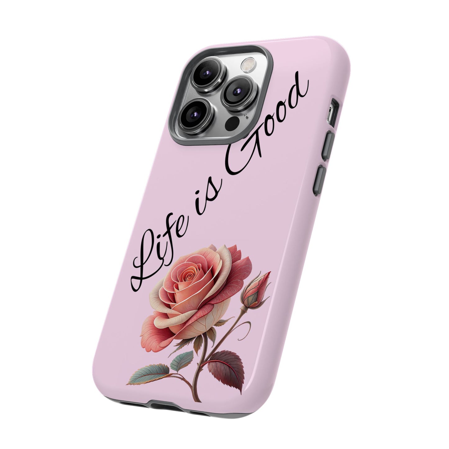 Roses & Positivity Phone Case - Floral Design, Life is Good, Tough Cases for Everyday Wear, Gift for Friends, Mother's Day, Spring [...]