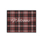 Welcome Plaid Heavy-Duty Floor Mat — Red Buffalo Check Doormat