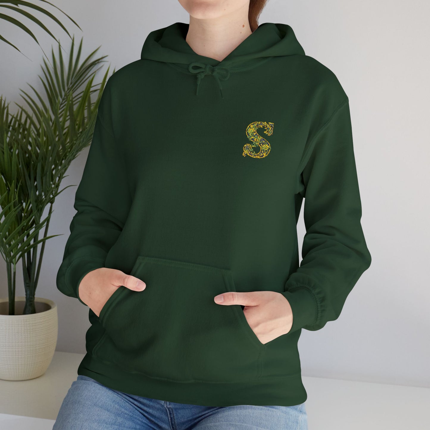 Floral S Initial Hoodie — Monogrammed Flower Letter Sweatshirt