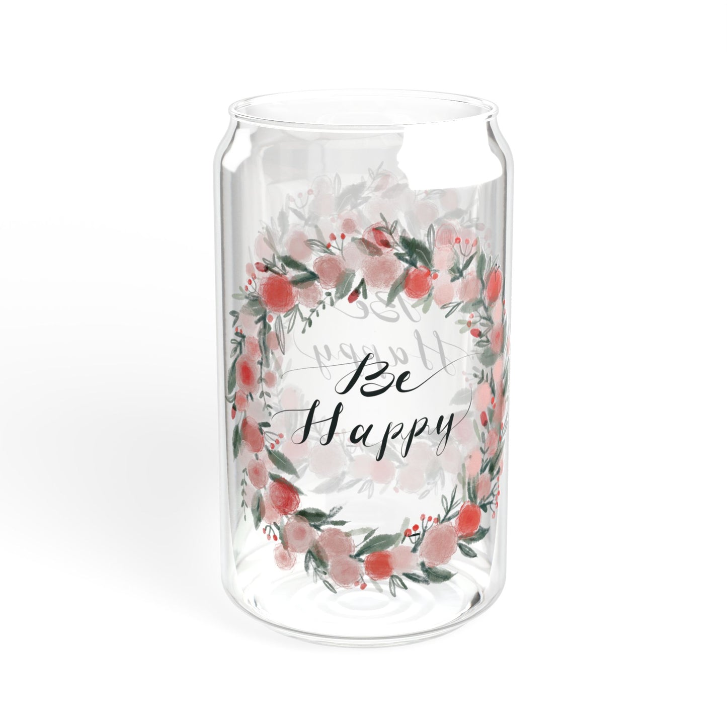 Floral Sipper Glass, 16oz - Motivational Drinkware, Perfect Gift for All Occasions, Kitchen Decor, Eco-friendly Straw Cup