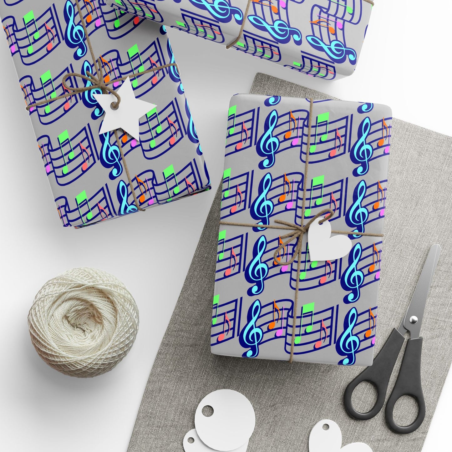 Musical Note Wrapping Paper, Fun Gift Wrap for Music Lovers, Birthday