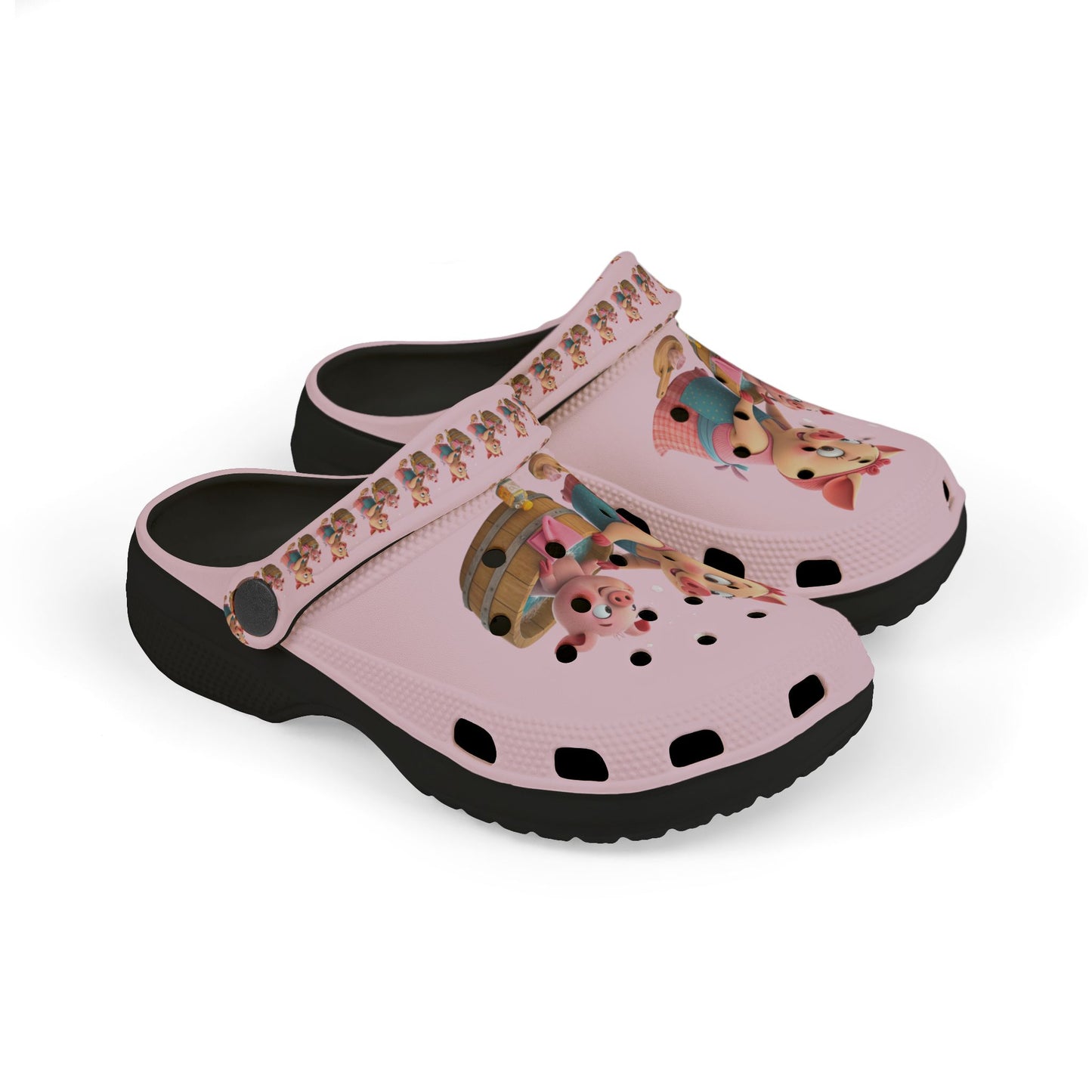 Kids Pink Piglet Clogs — Cute Farm Animal EVA Foam Shoes