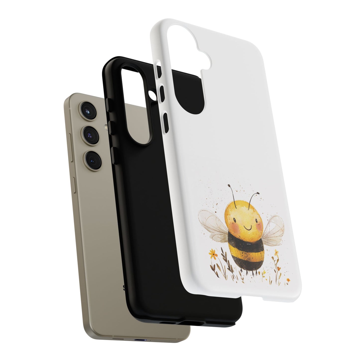 Bee Phone Case, Cute Bee Design, Tough Phone Cover, Gift for Nature Lovers, Floral Bee Mobile Case, Bee-themed Accessory
