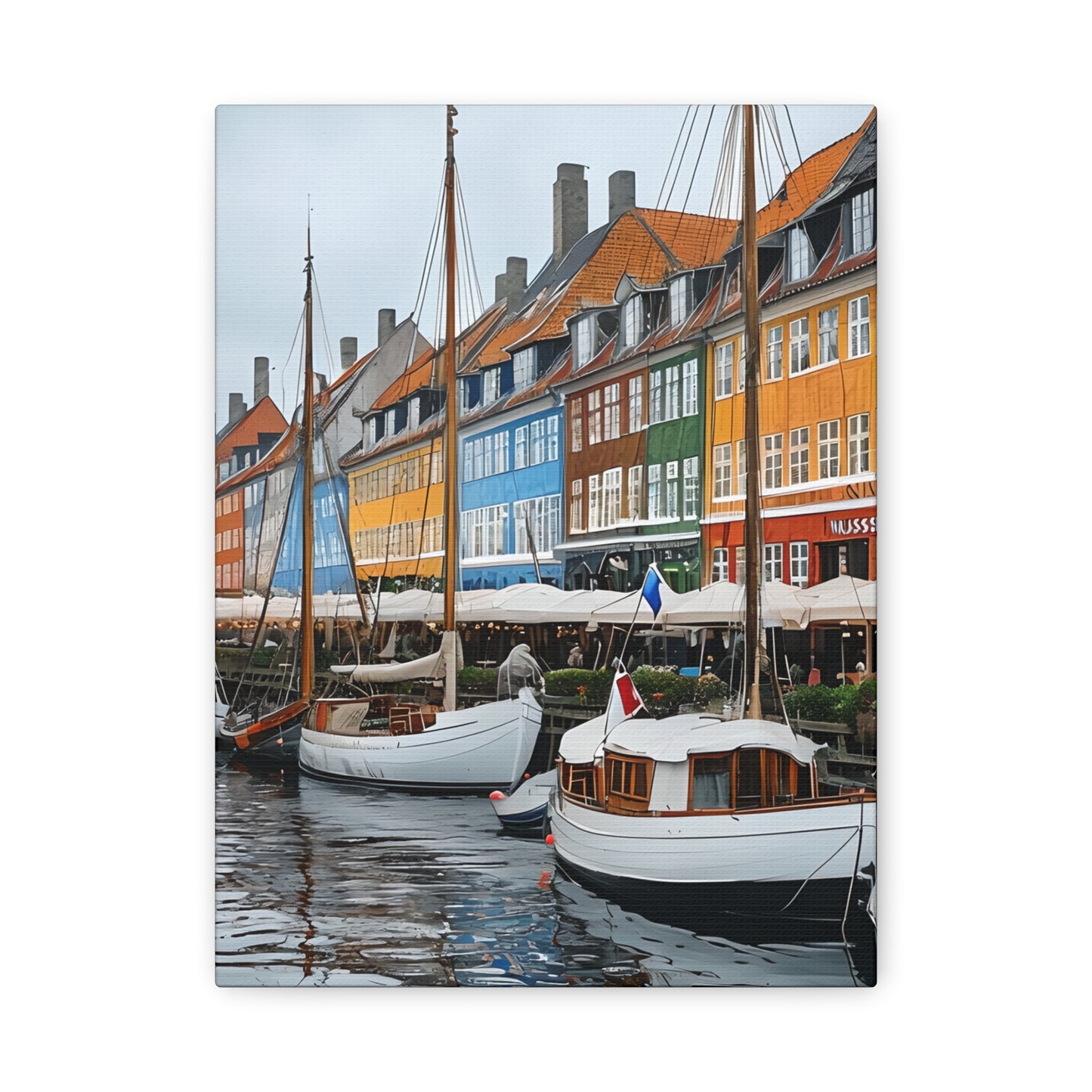 Coastal Canvas Print, Vibrant Harbor Art, Nautical Home Decor, Gift for Sailors, Maritime Wall Art