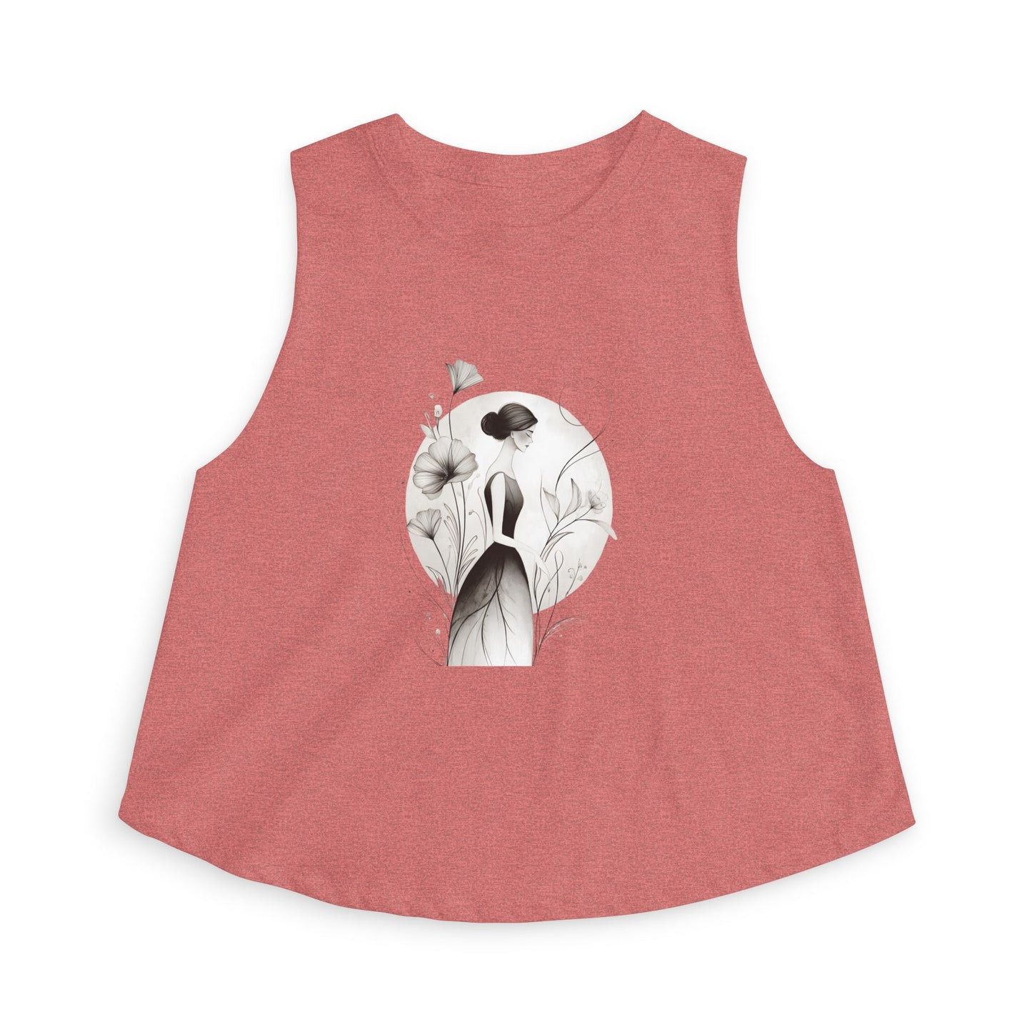 Floral Portrait Crop Top — Minimalist Botanical Art Tank