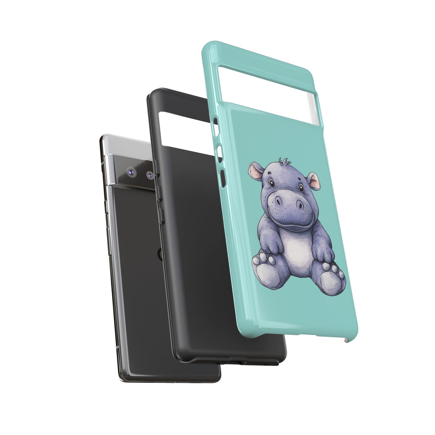 Cute Hippo Phone Case, Tough Phone Cover, Fun Animal Case, Gift for Kids, Cute Decor, Birthday Present
