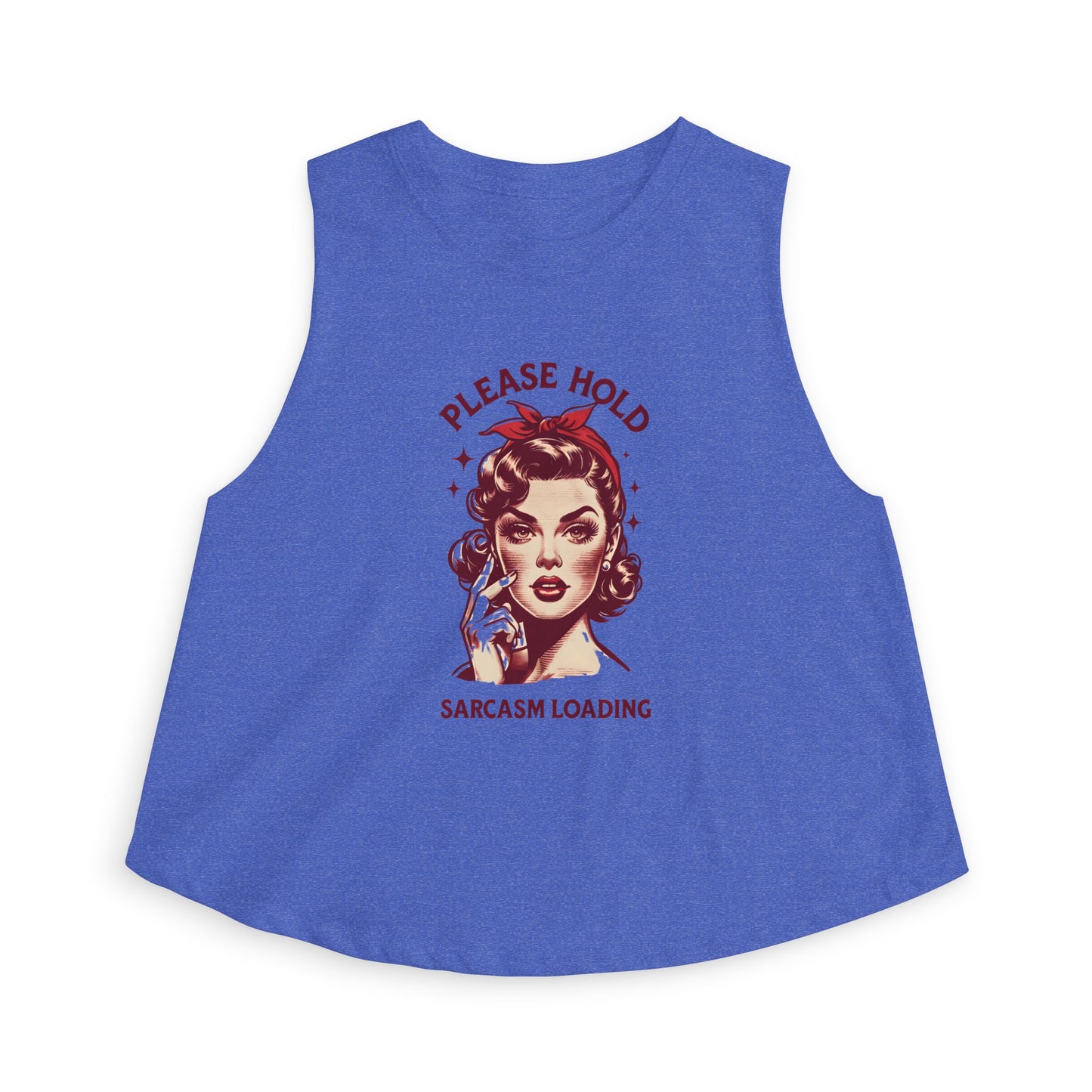 Women's Crop Top — 'Please Hold, Sarcasm Loading' Retro Pin-Up Tank