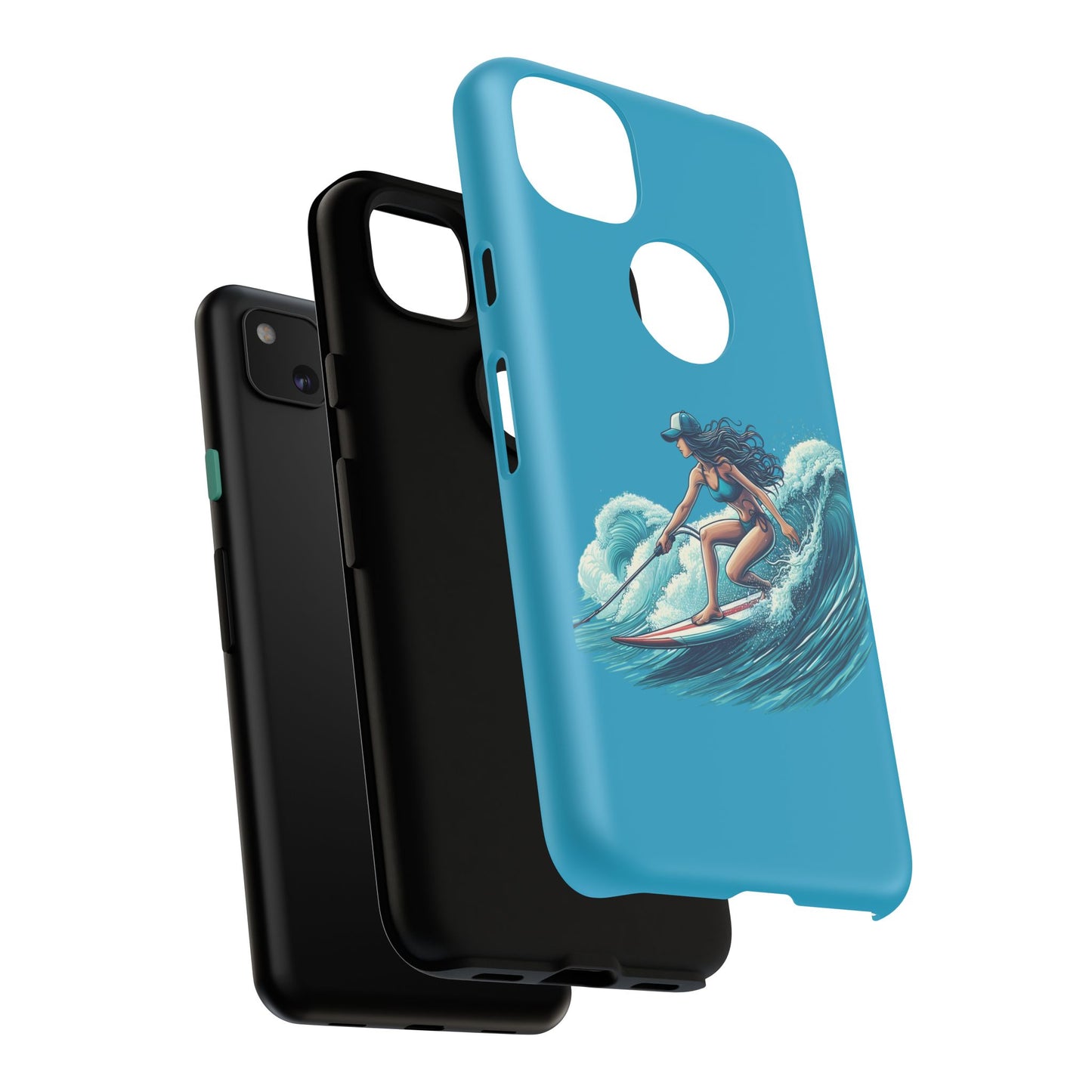Surfing Phone Case, Coastal Vibes Phone Cover, Tough Cases for Beach Lovers, Ocean Art Phone Accessories, Summer Gift Idea
