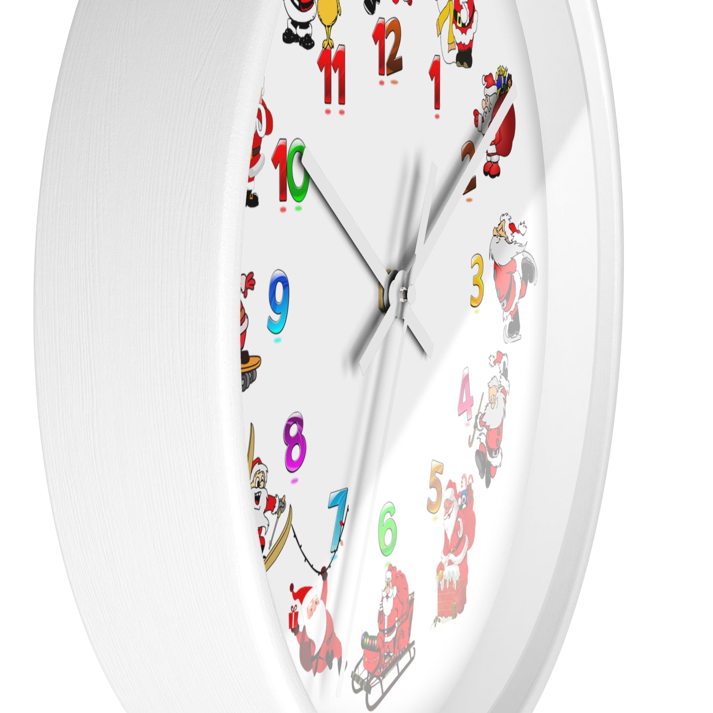 Festive Santa Wall Clock, Christmas Decor, Holiday Home Accent, Gift for Kids, Fun Timepiece, Seasonal Clock, Xmas Decoration
