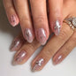 French Minimalist Nude Pink Almond Short Press On Nails
