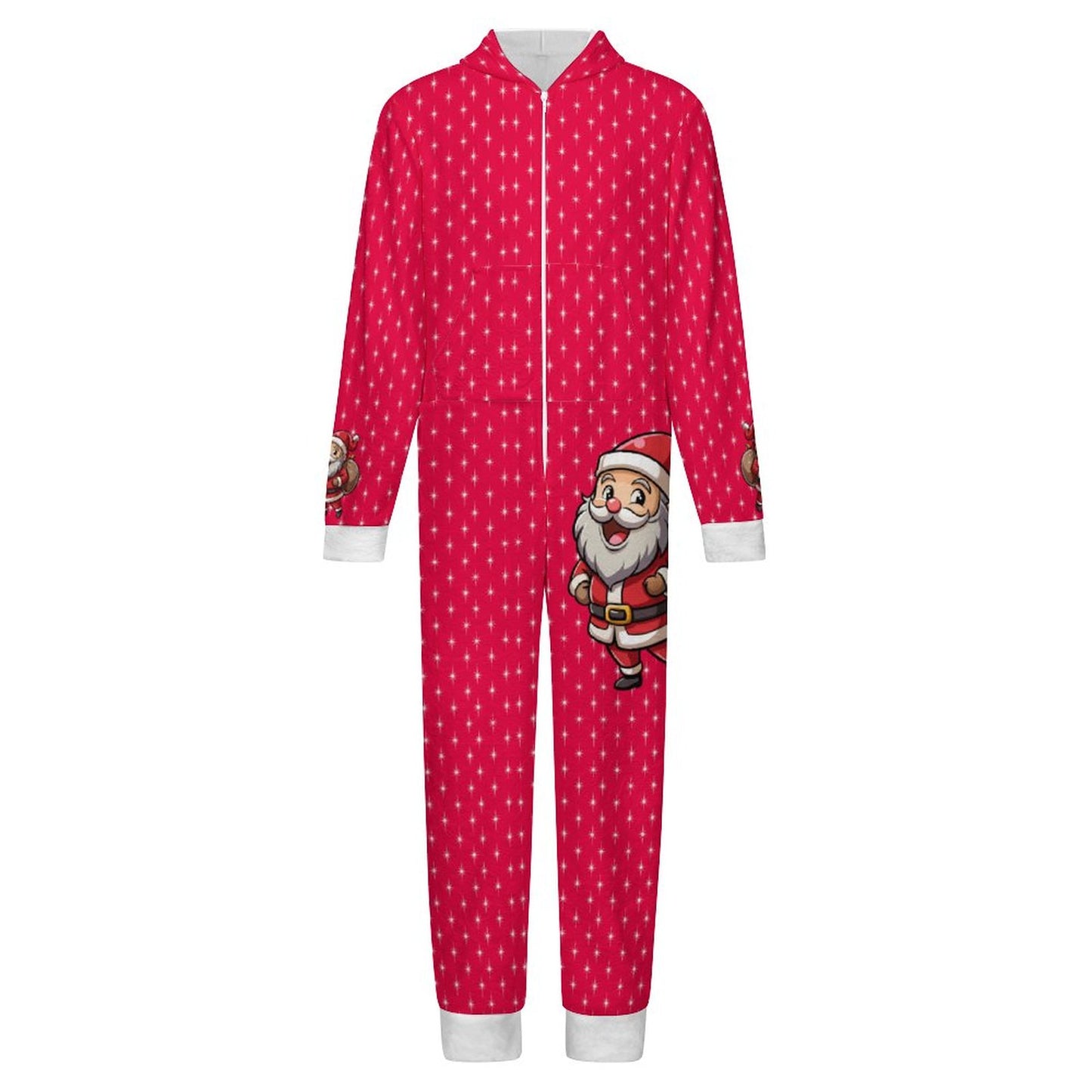 Flannel Footless Zip up Kid Jumpsuit Pajamas