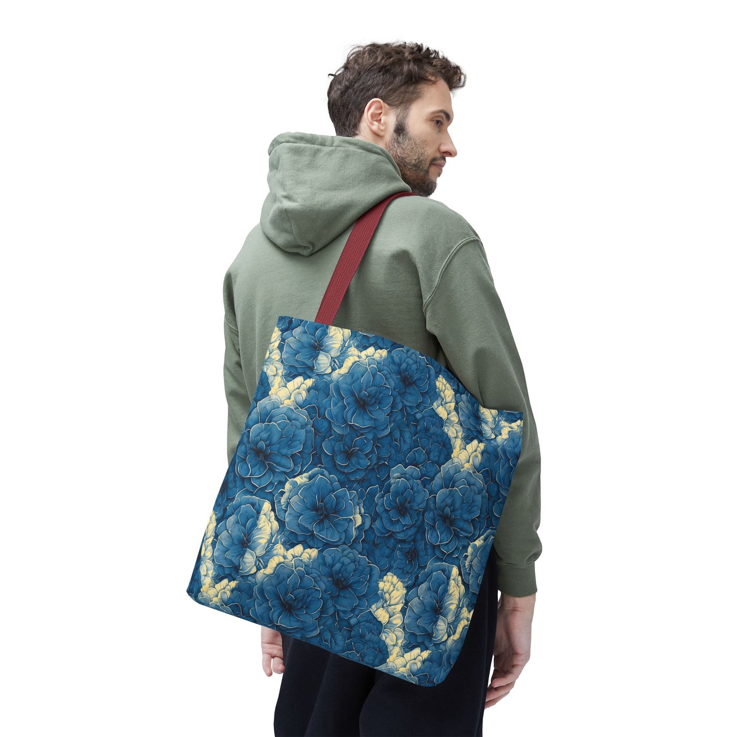 Floral Blue Peony Tote