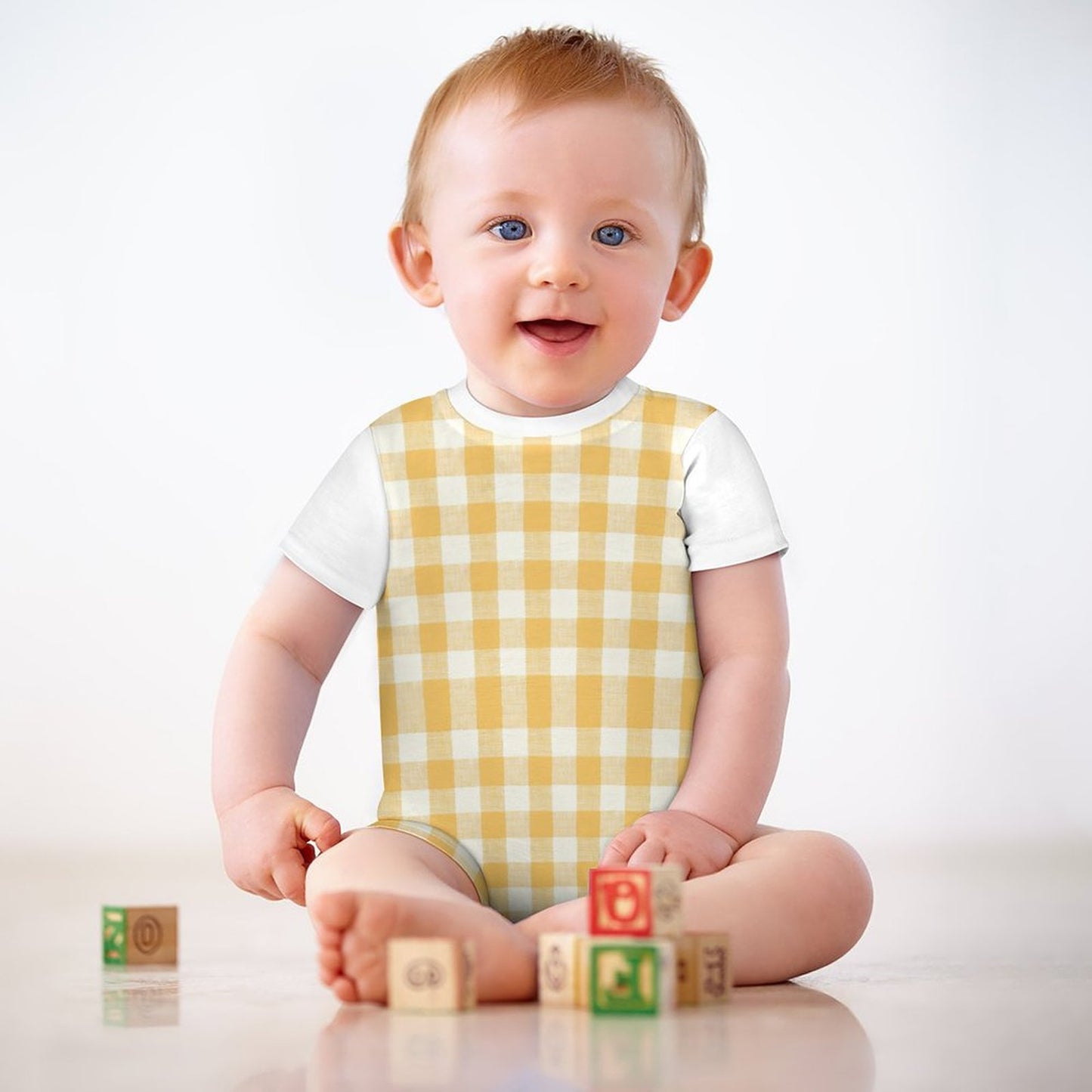 Faux Cotton Short Sleeve Baby Bodysuit Romper