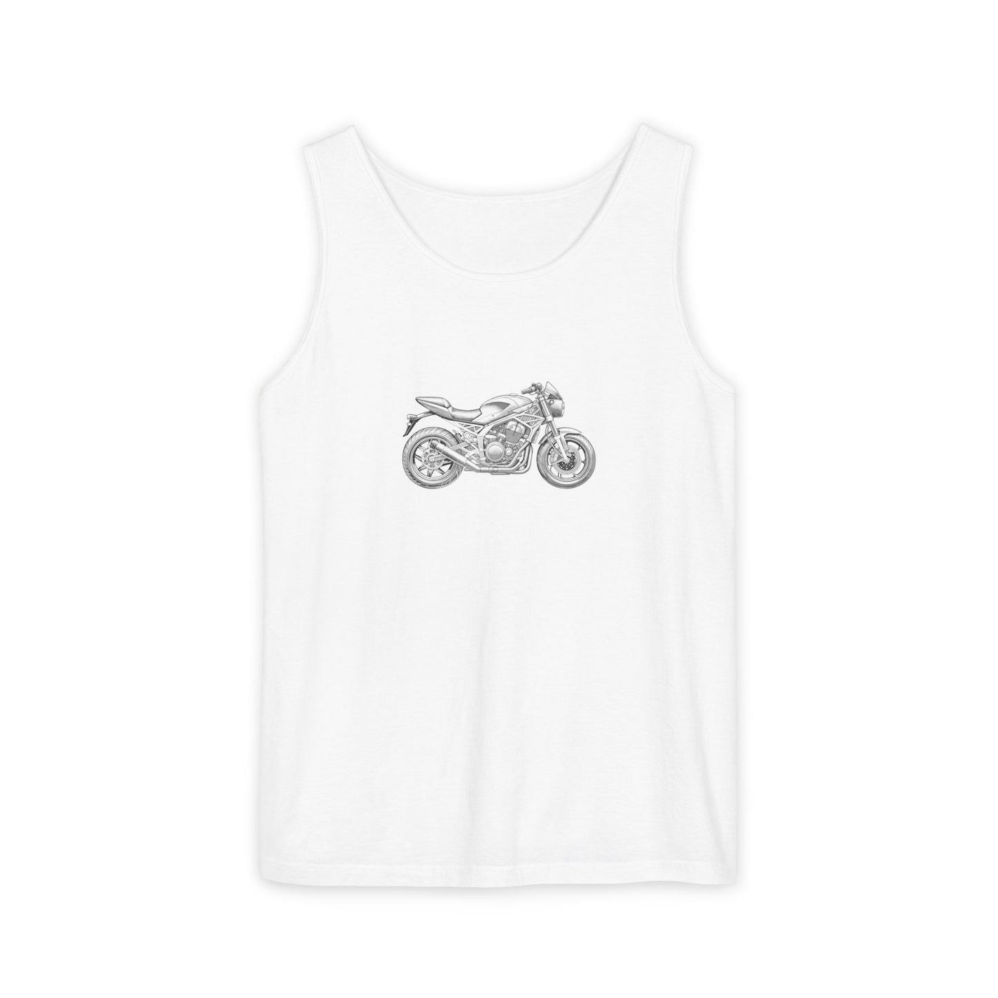Motorcycle Lover's Unisex Garment-Dyed Tank Top, Biker Apparel, Casual Summer Shirt, Gift for Him or Her, Adorable Motorcycle Graphic, [...]