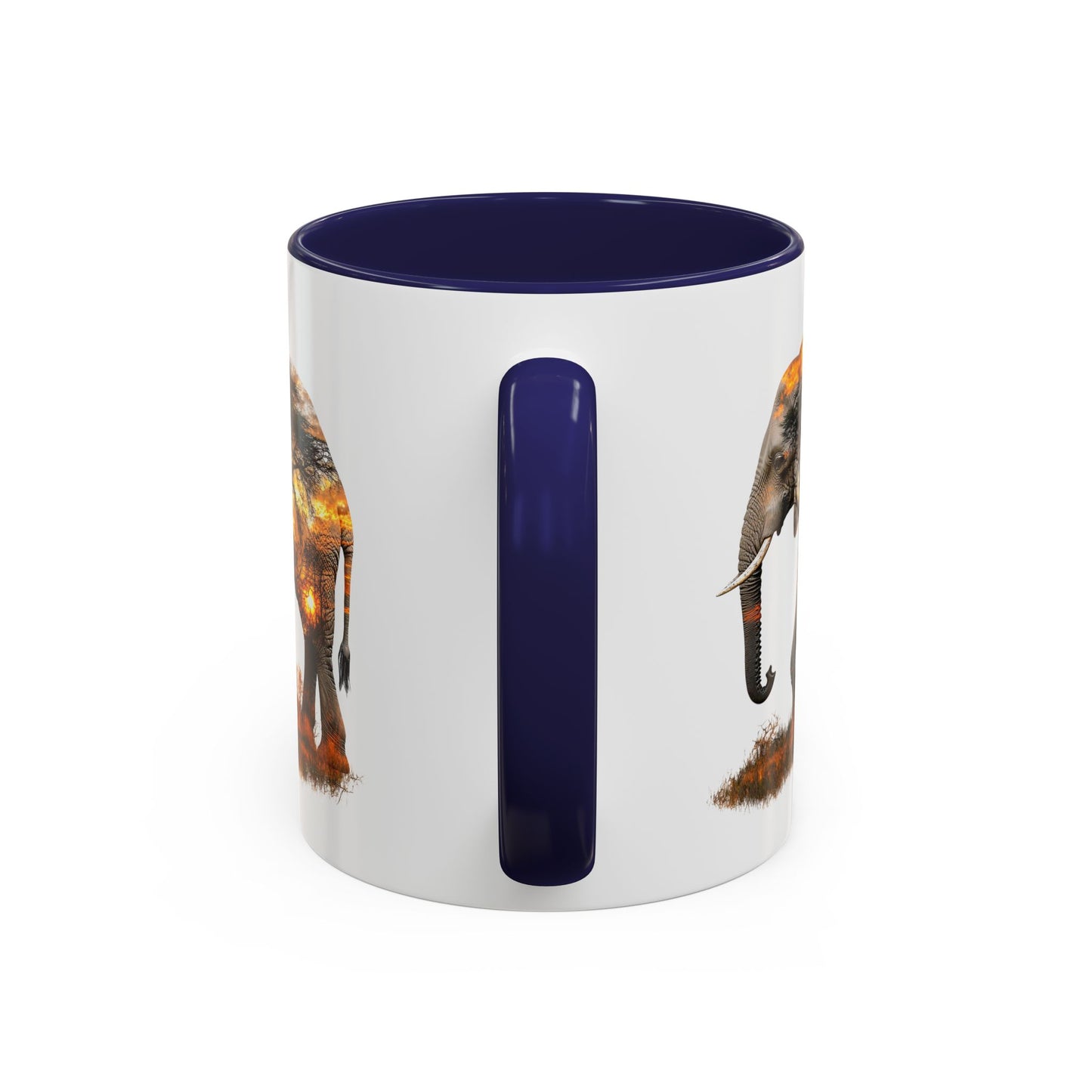 Elegant Elephant Accent Coffee Mug - Nature Lover Gift, Animal Lover Mug, Unique Home Decor, Wildlife Conservation, Travel Mug
