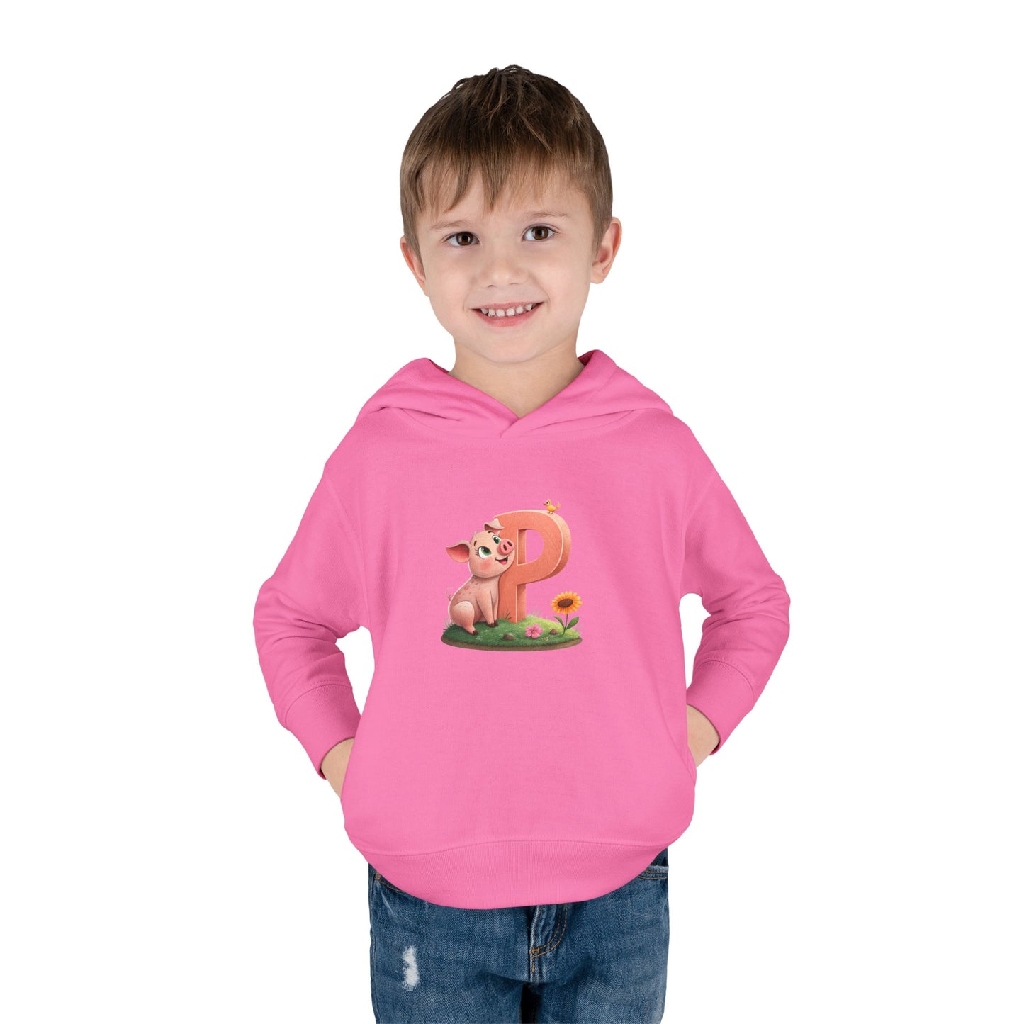 Toddler Piggy Personalized Fleece Hoodie, Cute Animal Hoodie, Kids Pullover, Toddler Clothes, Kids Gift, Birthday Present
