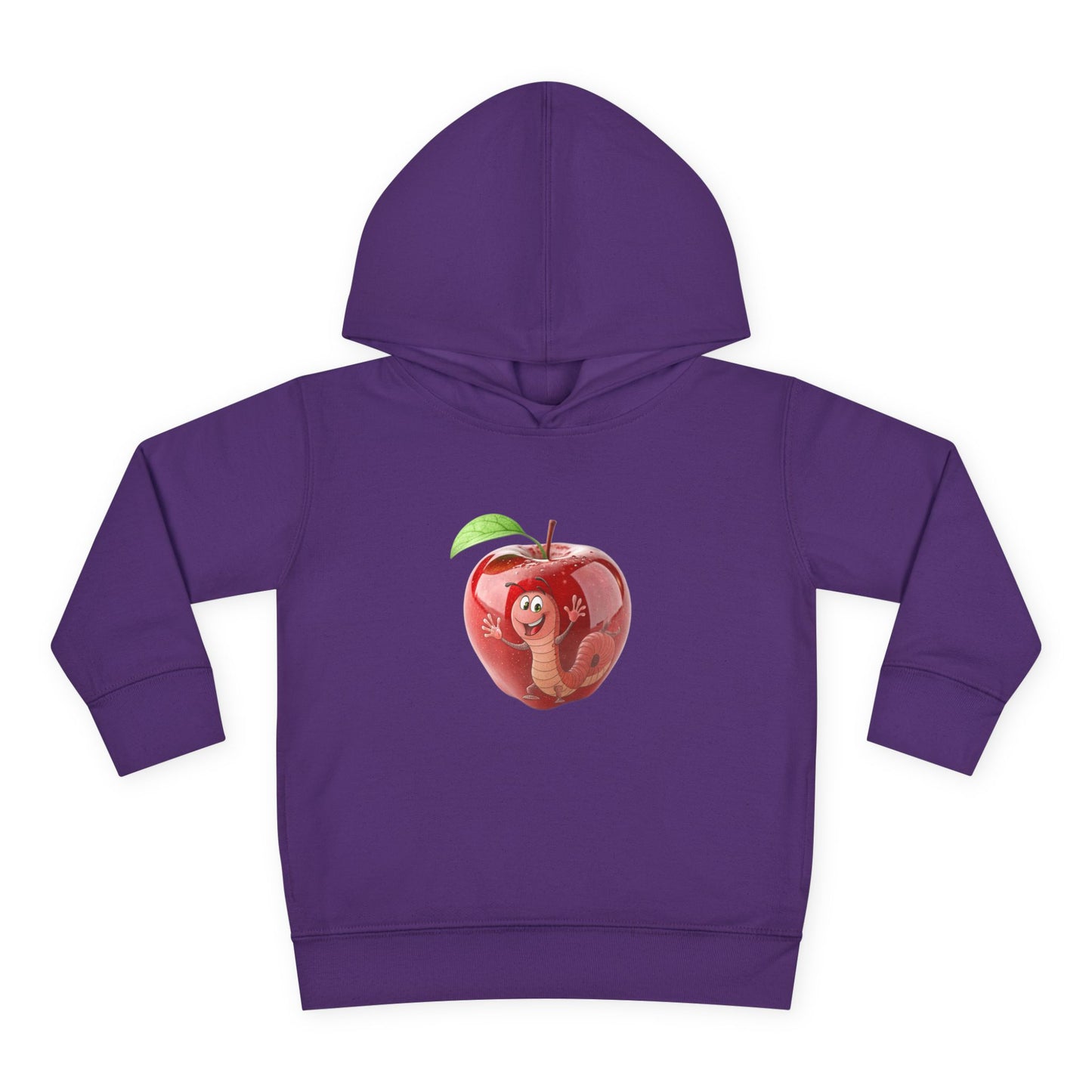 Cute Apple Toddler Pullover Fleece Hoodie - Cozy, Fun, Playful Kidswear, Perfect Gift for Birthdays, Play Dates, or Fall Outings