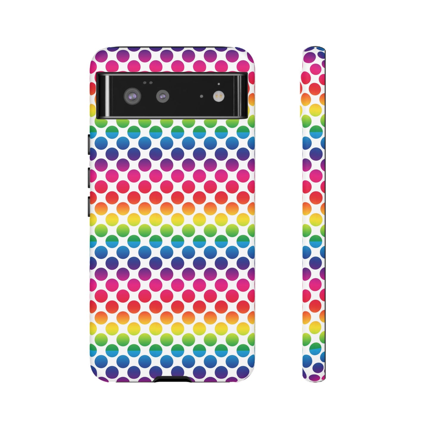 Rainbow Dot Phone Case, Colorful Phone Cover, Fun Phone Accessory, Gift for Friends, Trendy Mobile Case