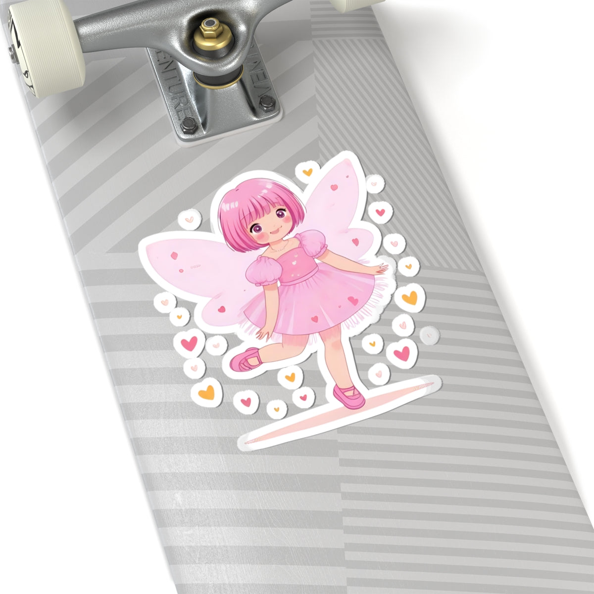 Pink Fairy Girl Kiss-Cut Sticker — Cute Anime Fairy Décor for Laptops & Journals