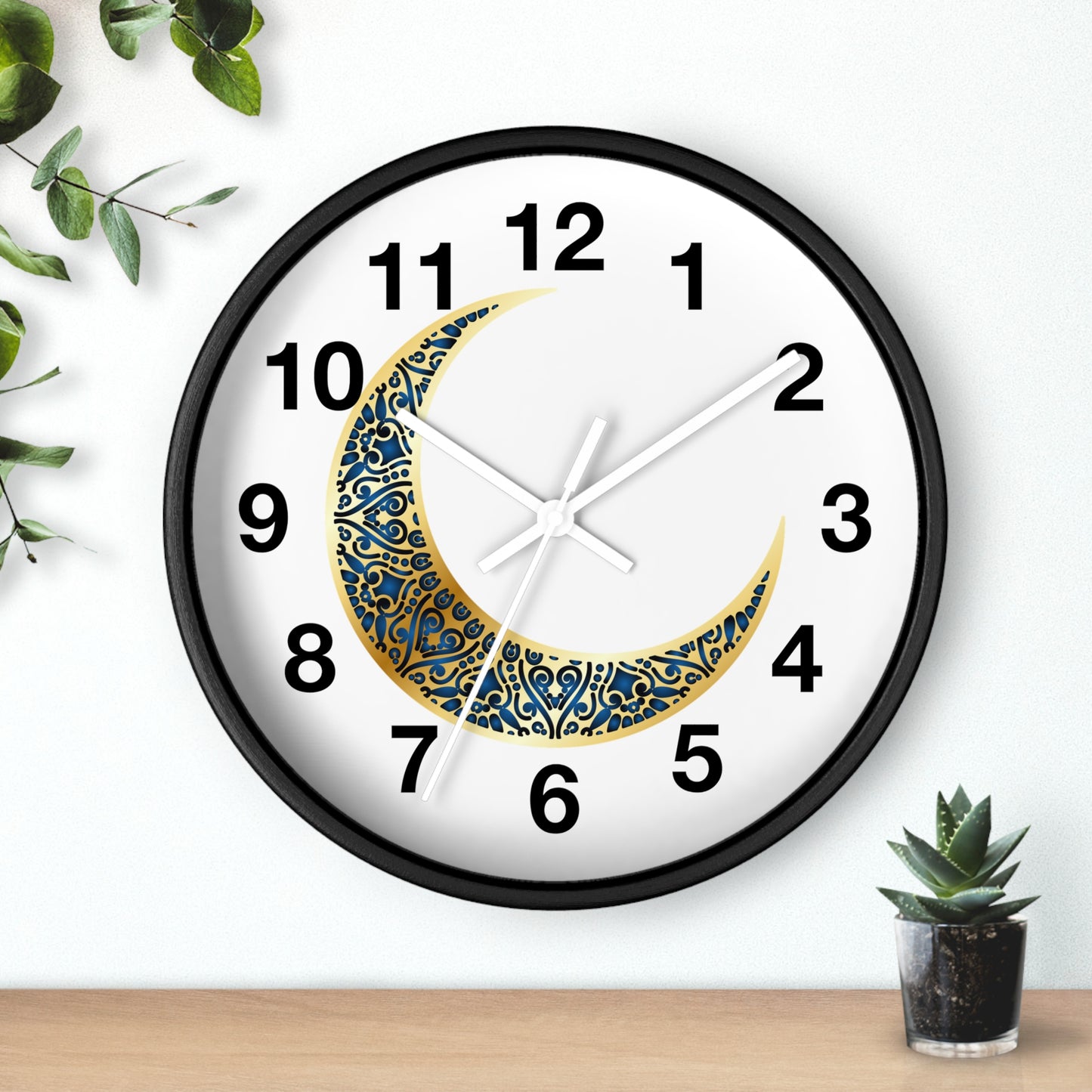 Elegant Boho Moon Phase Wall Clock, Decorative Home Clock, Unique Gift for Home Decor, Wellness, and Spiritual Spaces, Timepiece