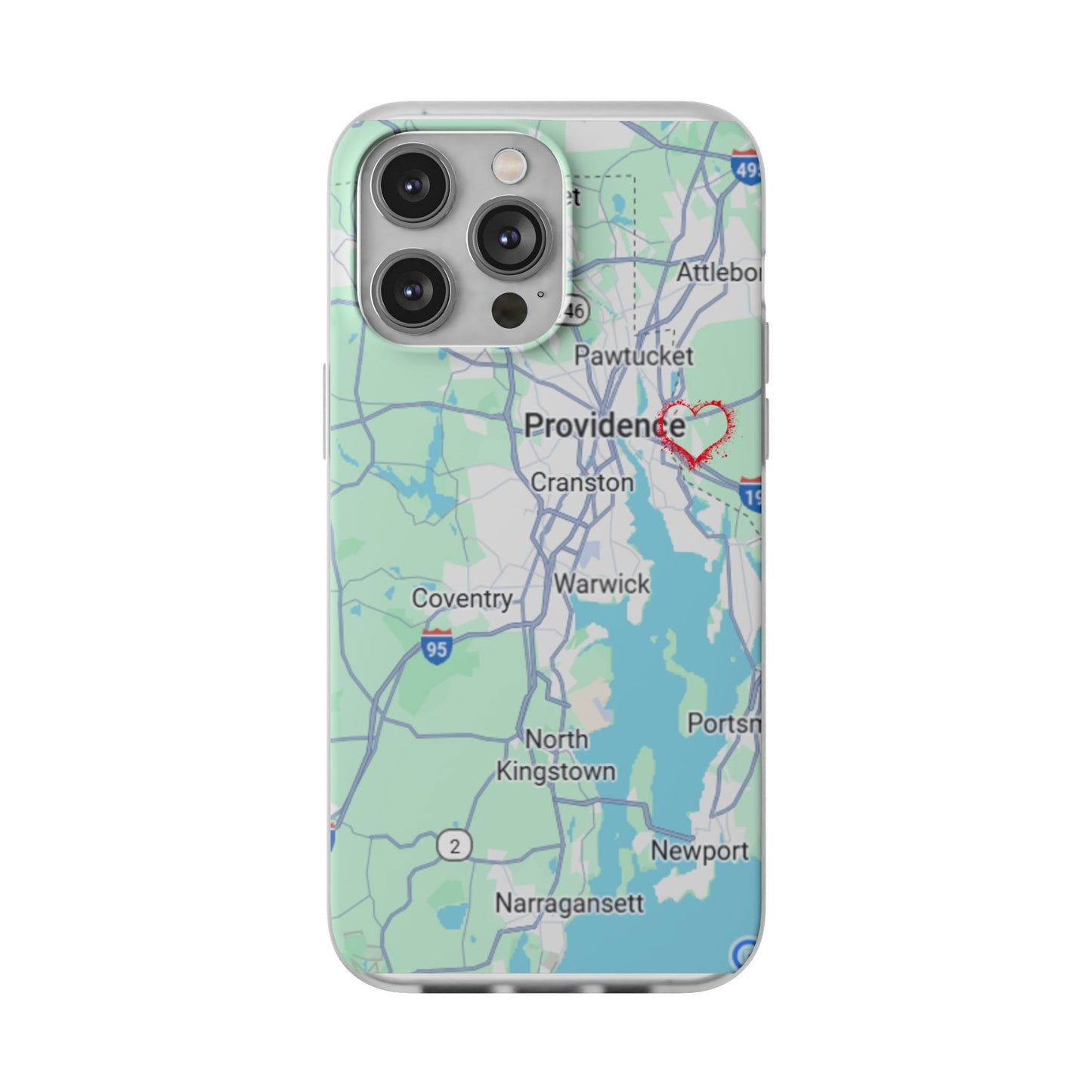 Providence Heart Map Phone Case - Custom Flexible Smartphone Protector, Gift for Her, Map Lover's Accessory, Personalized Case, Travel [...]