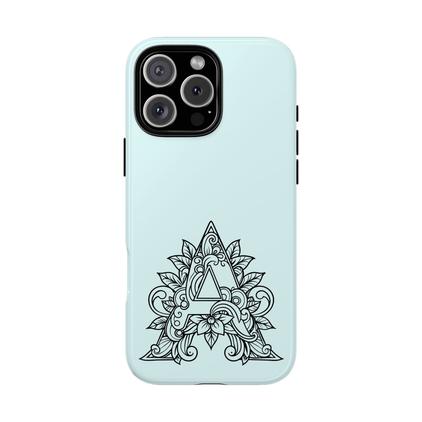 Personalized Tough Phone Case, Floral Monogram Cell Phone Cover, Custom Protective Case, Unique Gift, Birthday, Graduation