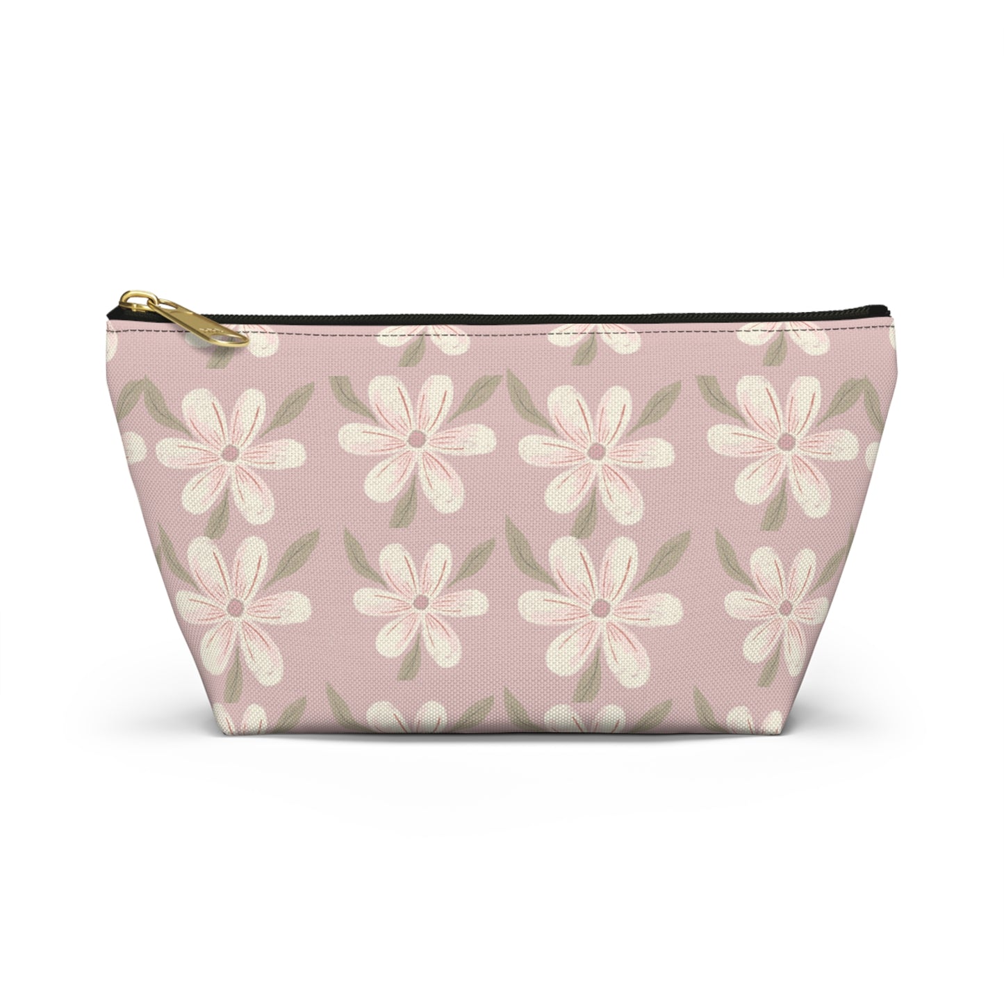 Floral Accessory Pouch, Makeup Bag, Travel Organizer, Gift for Her, Cosmetic Case, Pink Floral Design