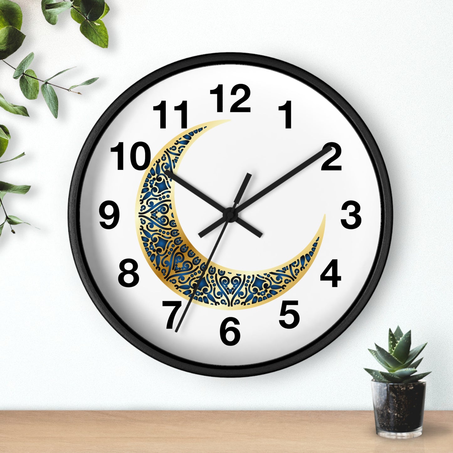 Elegant Boho Moon Phase Wall Clock, Decorative Home Clock, Unique Gift for Home Decor, Wellness, and Spiritual Spaces, Timepiece
