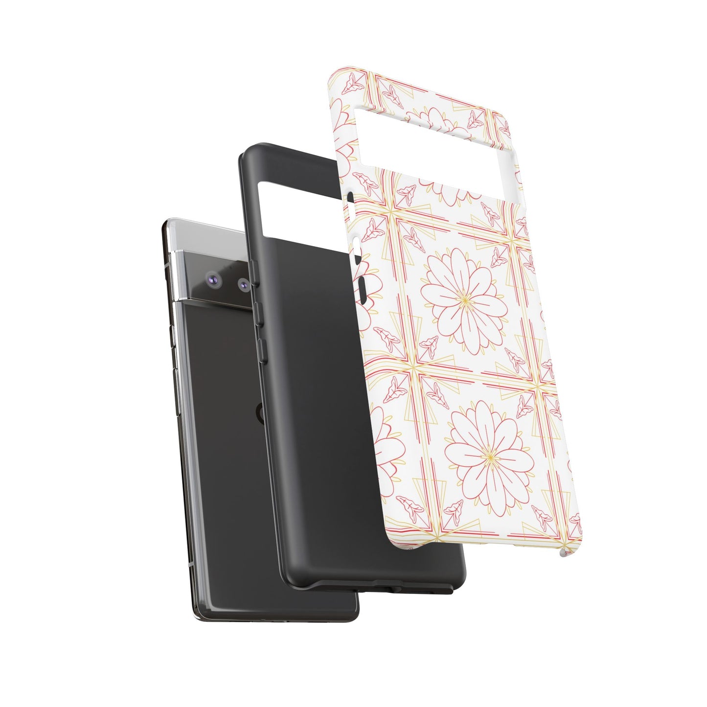 Floral Pattern Phone Case - Stylish Tough Case, Flower Design, Cute Mobile Cover, Phone Accessory, Gift for Her, Spring Style