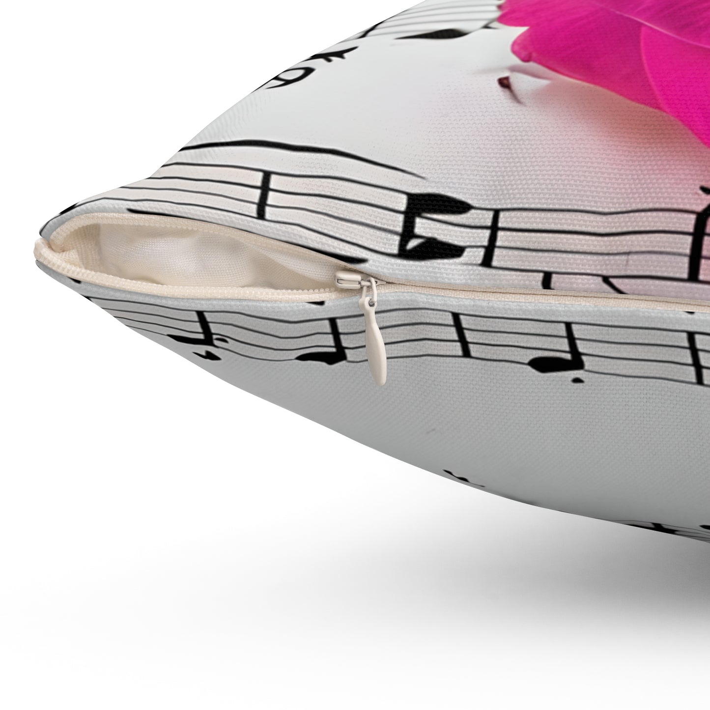 Elegant Floral Music Pillow, Decorative Couch Cushion, Home Décor Accent, Gift for Musicians, Rose Design