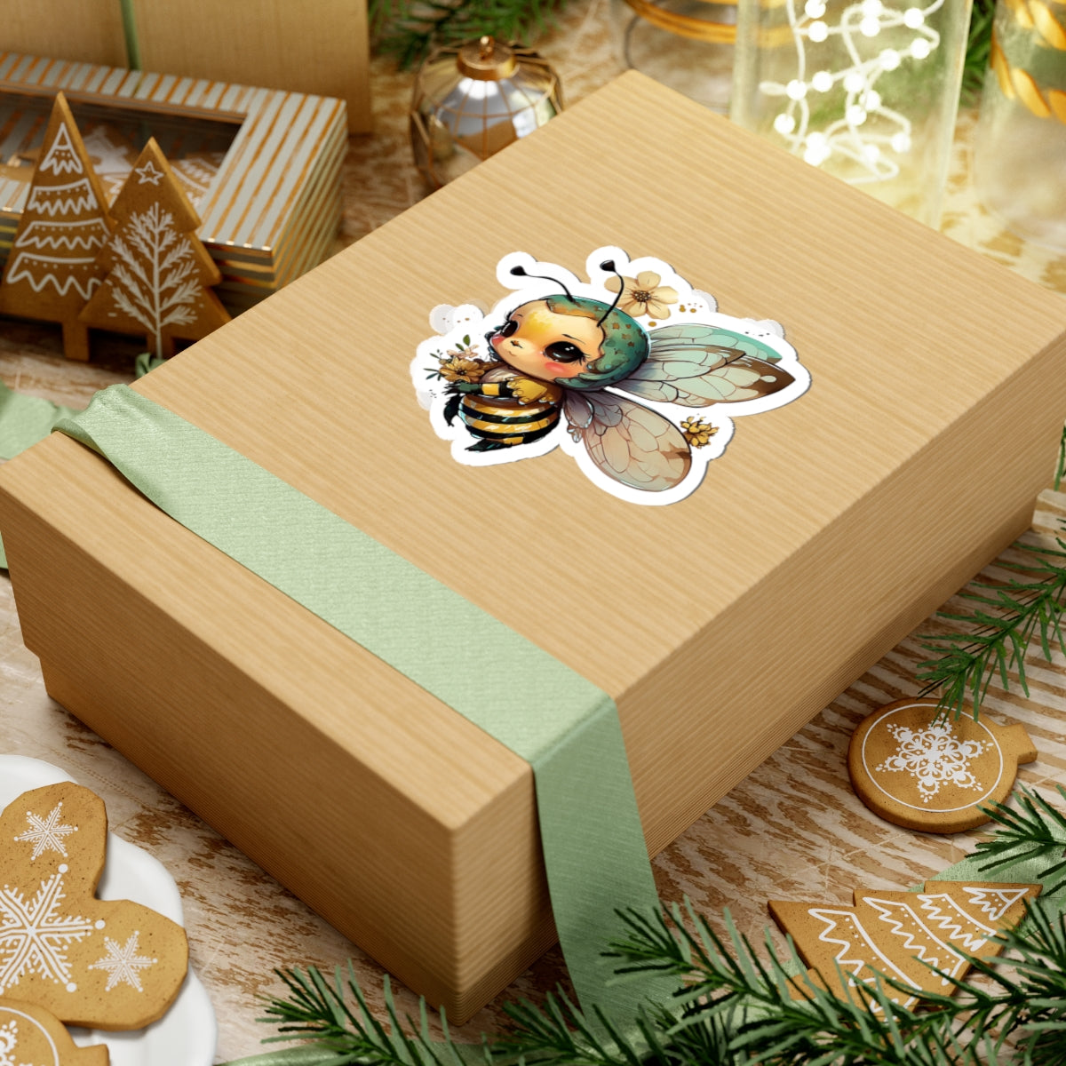 Whimsical Bee Stickers for Nature Lovers, Cute Insect Decor, Flower Child Gifts, Eco-Friendly, Laptop, Water Bottle, Journals