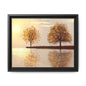 Framed Matte Canvas Wall Art — Golden Autumn Trees Reflection