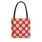 Vibrant Polka Dot Tote Bag, Colorful Shopping Bag, Eco-Friendly Tote