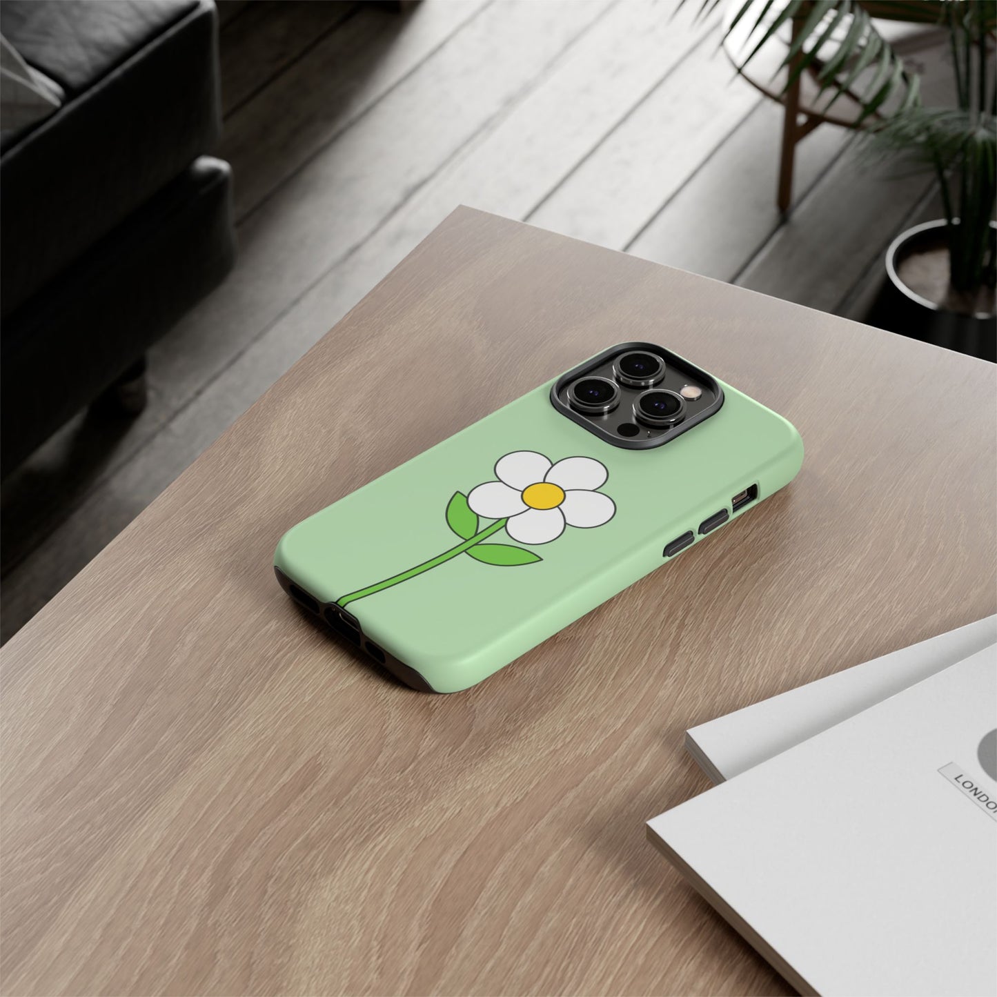 Floral Phone Case - Tough Cases for Nature Lovers, Cute Green Flower Design, iPhone Cover, Gift for Her, Spring Accessories