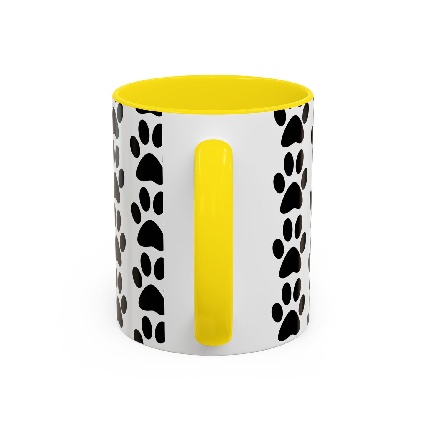 Paw Print Accent Coffee Mug - Dog Lover Gift, Black and White Pet Mug, Cute Animal Decor, Personalized Pet Owner Present, Coffee Tea Cup
